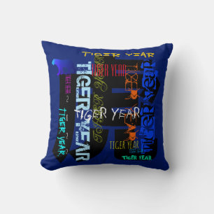 Graffiti style Repeating Tiger Year 2022 Square  Cushion