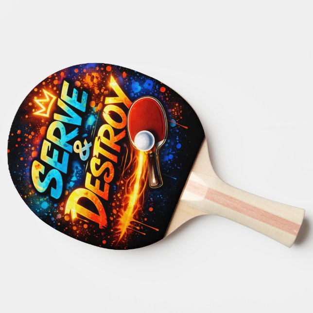 Graffiti Style Table Tennis Artwork Ping Pong Paddle (Back Side)