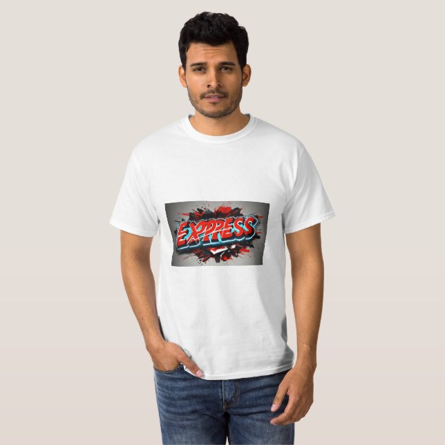 Graffiti-Style Text Logo – Urban Vibes T-Shirt" T-Shirt (Front Full)