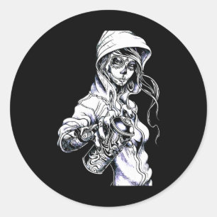 Graffiti Tag Skeleton Ghetto Girl