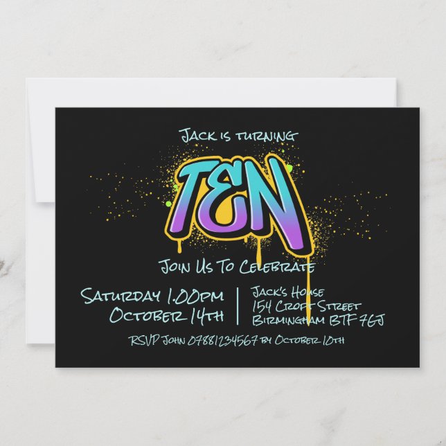 Graffiti Ten Invitation (Front)