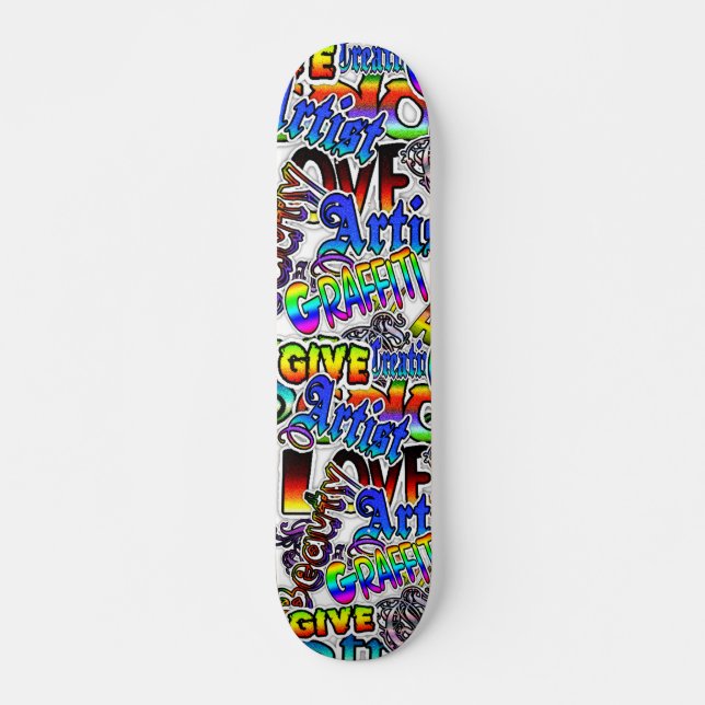 Graffiti Text Board Skateboard (Front)
