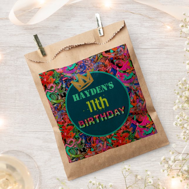 Graffiti theme birthday  favour bags (Clipped)