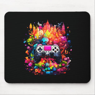 Graffiti Tie Dye Splash Video Game Controller Game Mouse Pad