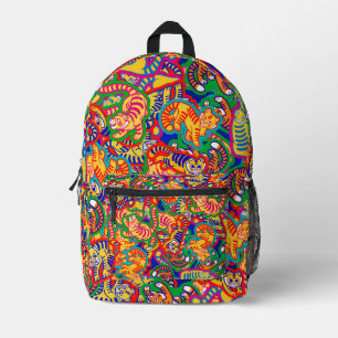 Graffiti Tiger Memphis Global Village Coffehouse Printed Backpack