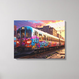 Graffiti train canvas print