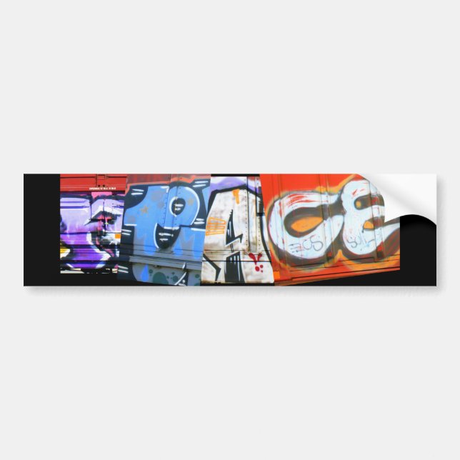 Graffiti Trains Peace Bumper Sticker (Front)