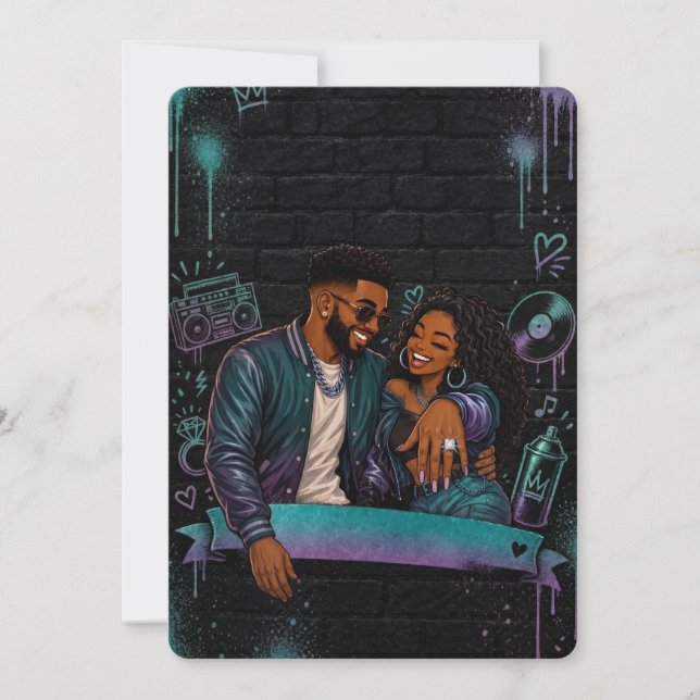 Graffiti True Love Wedding Invite (Front)