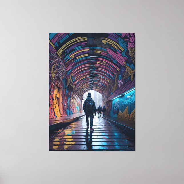 Graffiti Tunnel Of Art Canvas Print (Front)