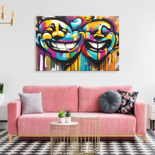 Graffiti Twins Canvas Print