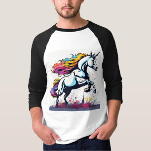 Graffiti Unicorn: Banksy-Inspired Design Sleeve T-Shirt