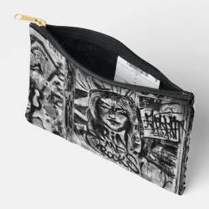 Graffiti Urban Street Black And White Grunge Accessory Pouch
