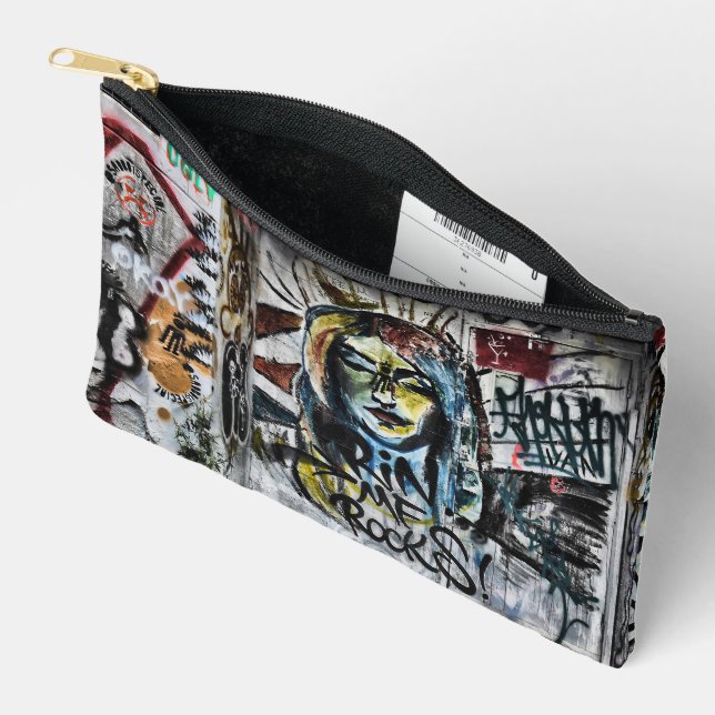 Graffiti Urban Street Cool Grunge Modern Unique Accessory Pouch (Open)