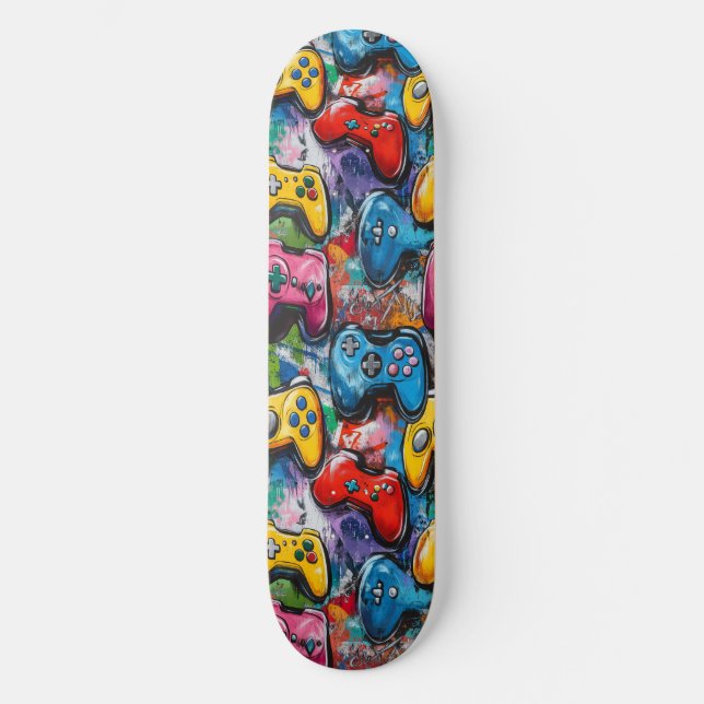 Graffiti Video Game Cool Designed Skateboard (Front)