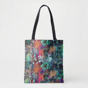 Graffiti Wall and Spray Paint Splatter Tote Bag