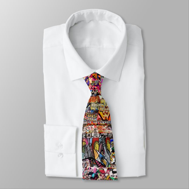 Graffiti wall art collage  tie (Tied)