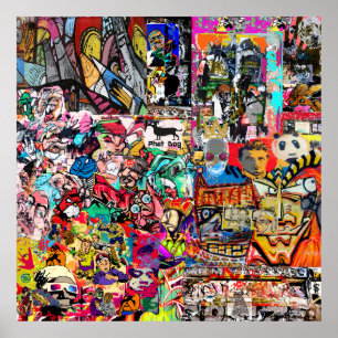 Graffiti wall collage  poster