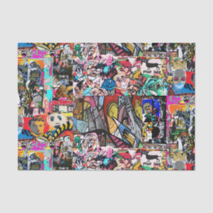 Graffiti wall collage  tissue paper