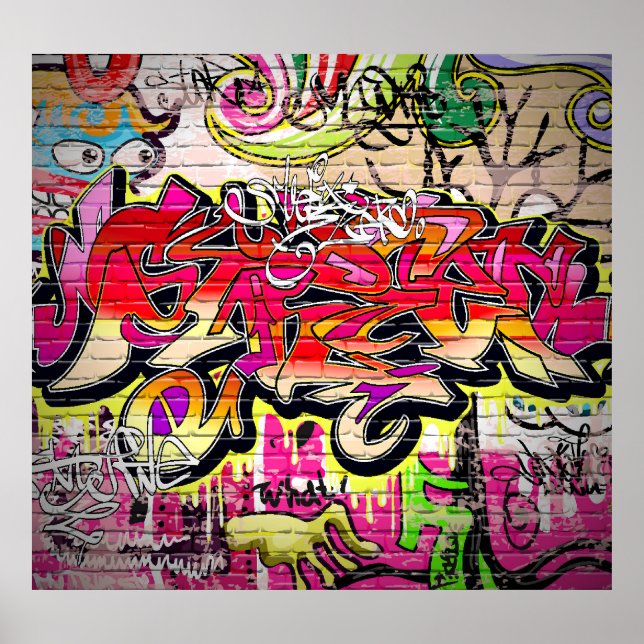 Graffiti wall, urban art poster (Front)