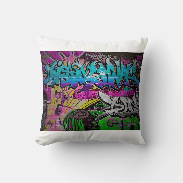 Graffiti wall urban artgraffiti,art,wall,grafiti,g cushion (Front)