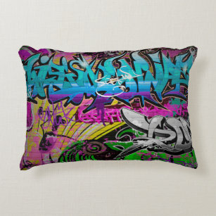 Graffiti wall urban artgraffiti,art,wall,grafiti,g decorative cushion