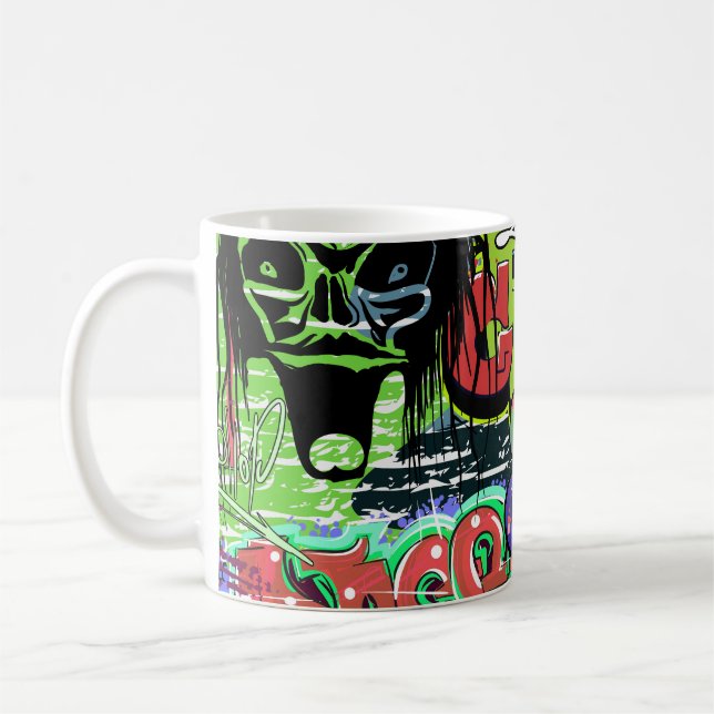 Graffiti Wall: Urban Hip Hop Coffee Mug (Left)