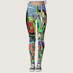 Graffiti Wall: Urban Hip Hop Leggings
