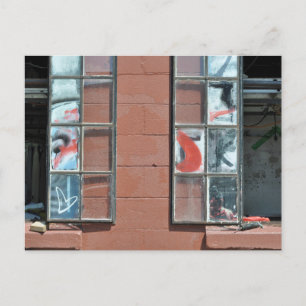 Graffiti Window Panes Postcard