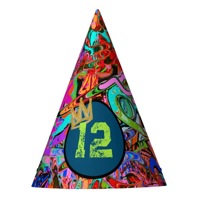 Graffiti with crown and age  party hat (Front)