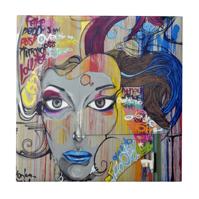 Graffiti Woman Tile (Front)