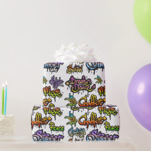 Graffiti Words   Wrapping Paper