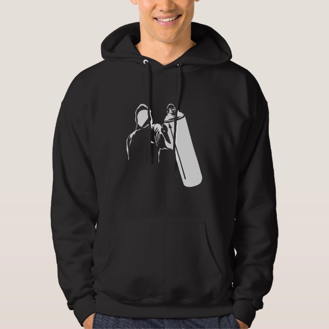 Graffiti writer with spray can stencil hoodie (Front)