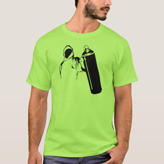 Graffiti writer with spray can stencil T-Shirt (Front)