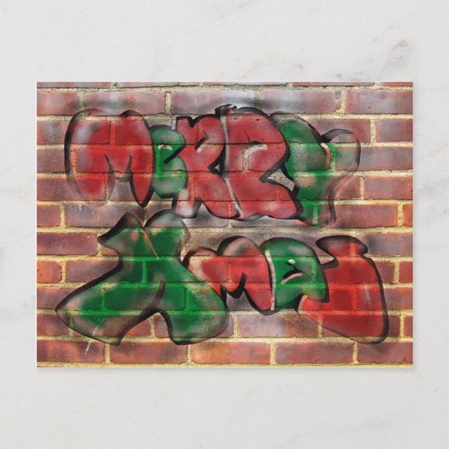 Graffiti Xmas Holiday Postcard (Front)