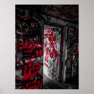 Graffitied Bunker Odiorne State Park Poster