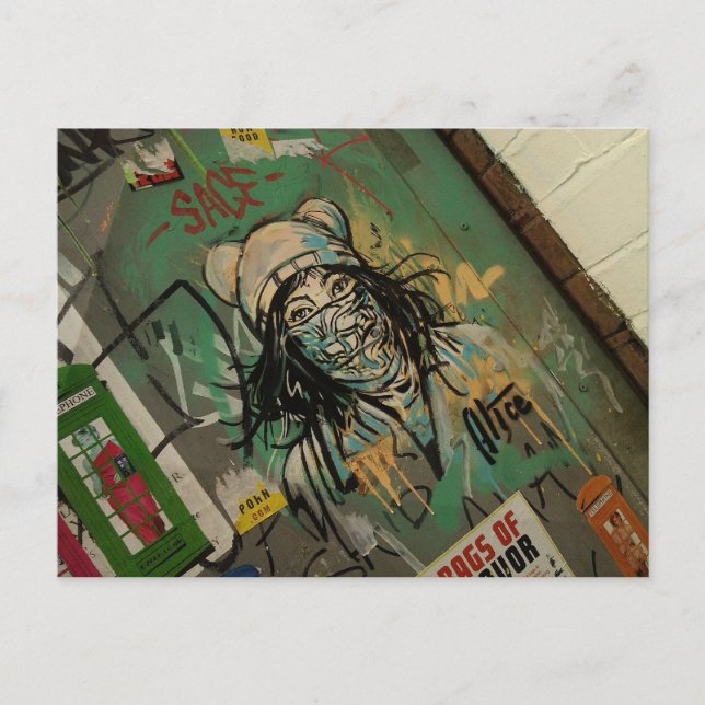 Graffitti and Wall art, city centre manchester Postcard (Front)