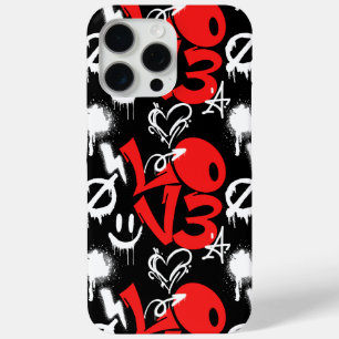 grafitti LOVE B. Black BG iPhone 15 Pro Max Case
