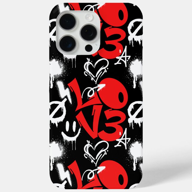 grafitti LOVE B. Black BG Case-Mate iPhone Case (Back)