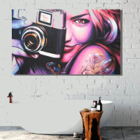 Grafitti Woman with Camera 