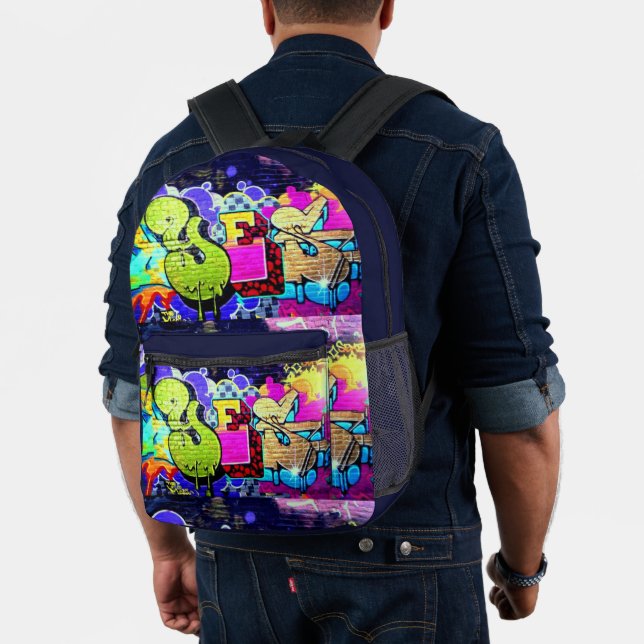 Grafitti Yes Pink Purple Green Backpack (Insitu (Model))