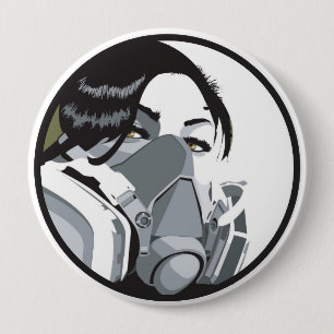 grafmask 10 cm round badge