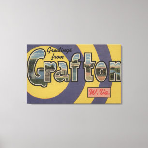 Grafton, West Virginia - Large Letter Scenes Canvas Print