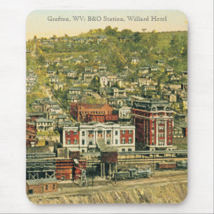 Grafton, WV: B&O Station, Willard Hotel Mouse Pad
