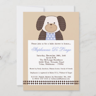 Graham Crackers Boy Blue Baby Shower Invitation