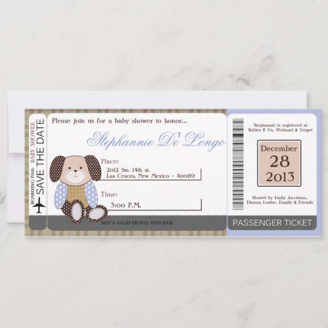 Graham Crackers Boy Blue Baby Shower Invitation (Front)