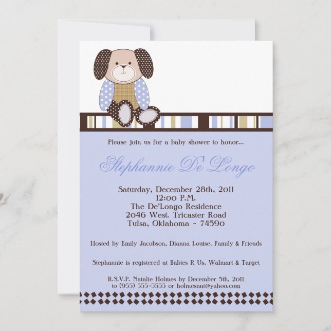 Graham Crackers Boy Blue Baby Shower Invitation (Front)