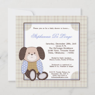 Graham Crackers Boy Blue Baby Shower Invitation