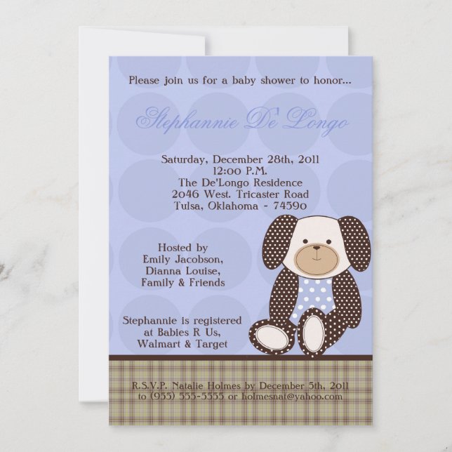 Graham Crackers Boy Blue Baby Shower Invitation (Front)