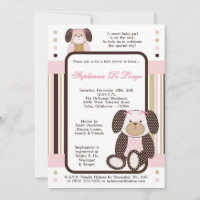 Graham Crackers Girl Pink Baby Shower Invitation