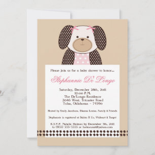 Graham Crackers Girl Pink Baby Shower Invitation